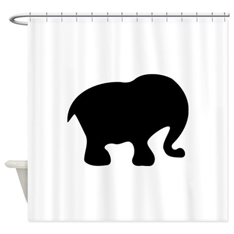 460x460 Cute Baby Elephant Silhouette Shower Curtain By Admin Cp112282429