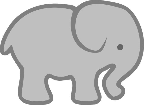 600x436 Cute Elephant Silhouette Clip Art