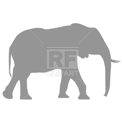 400x400 Running Elephant Silhouette Royalty Free Vector Clip Art Image