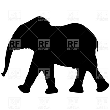 453x453 Baby Elephant Silhouette Royalty Free Vector Clip Art Image