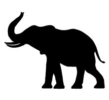 221x203 Set Of Editable Vector Silhouettes Of African Elephants In Various