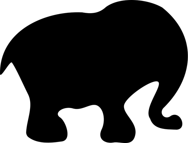 600x457 Cartoon Elephant Silhouette Free Vector In Open Office Drawing Svg