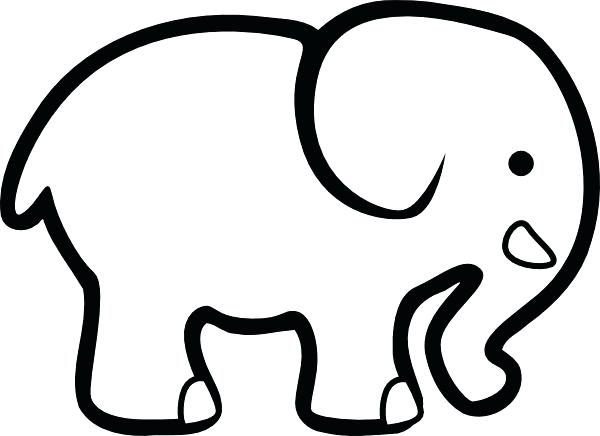 600x436 Cute Elephant Outline Tattoo Kids Coloring Best Elephant Project