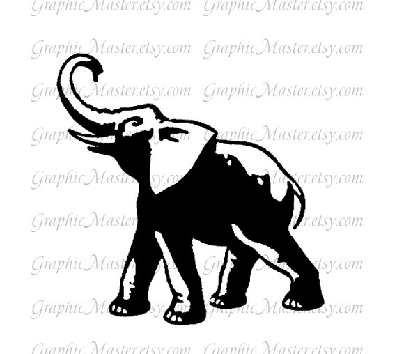 570x508 Elephant Silhouette Png Jpeg Tattoo Digital Collage Sheet