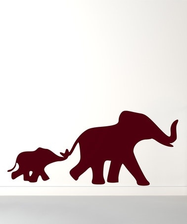 378x454 Mother And Baby Elephant Silhouette