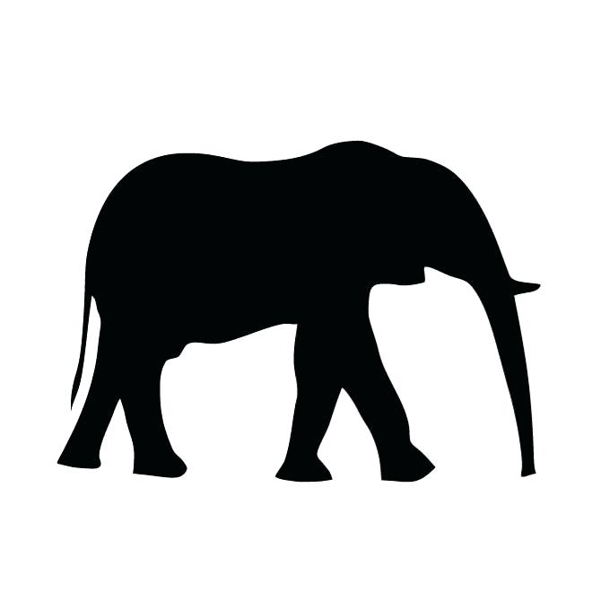 660x660 Outline Elephant On White Background Stock Vector The Outline