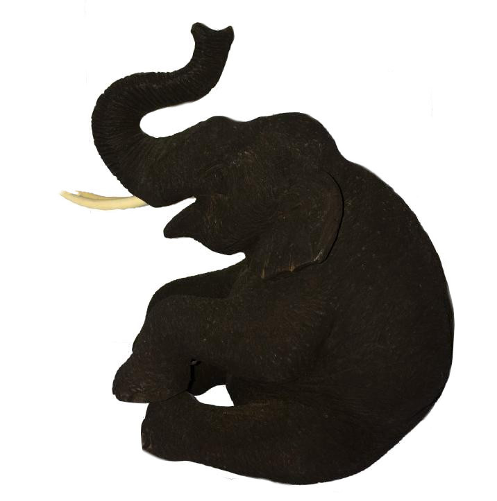 716x723 Teak Wooden Sitting Elephant Trunk Up 22cm Tall The Elephant