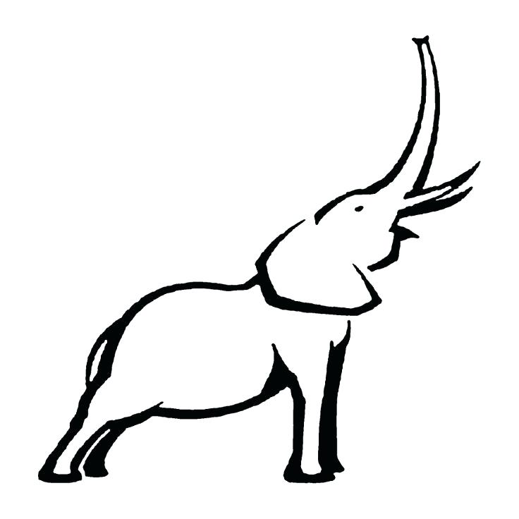 736x736 Outline Of A Elephant