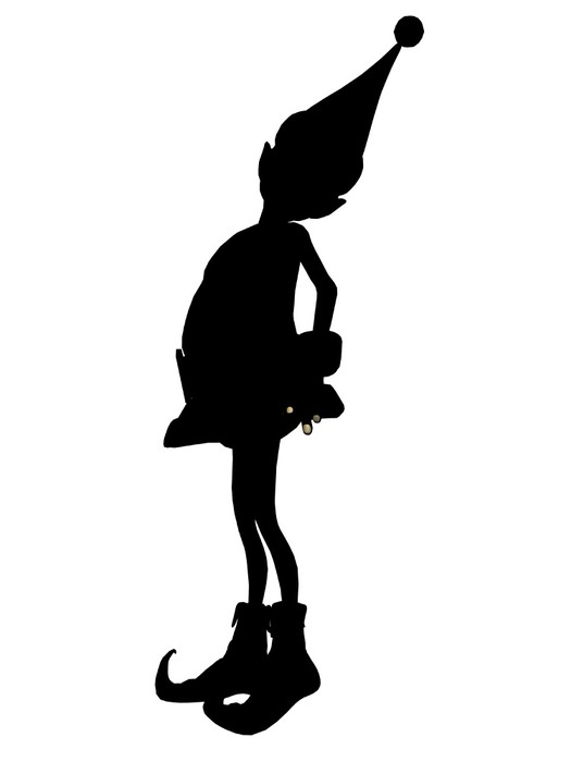 525x700 Christmas Elf Silhouette Illustration Wall Mural We