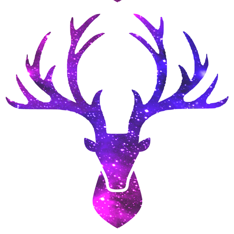 470x470 2 Deer Animals Antlers Horns Elk Heads Glitter Sparkles Stars