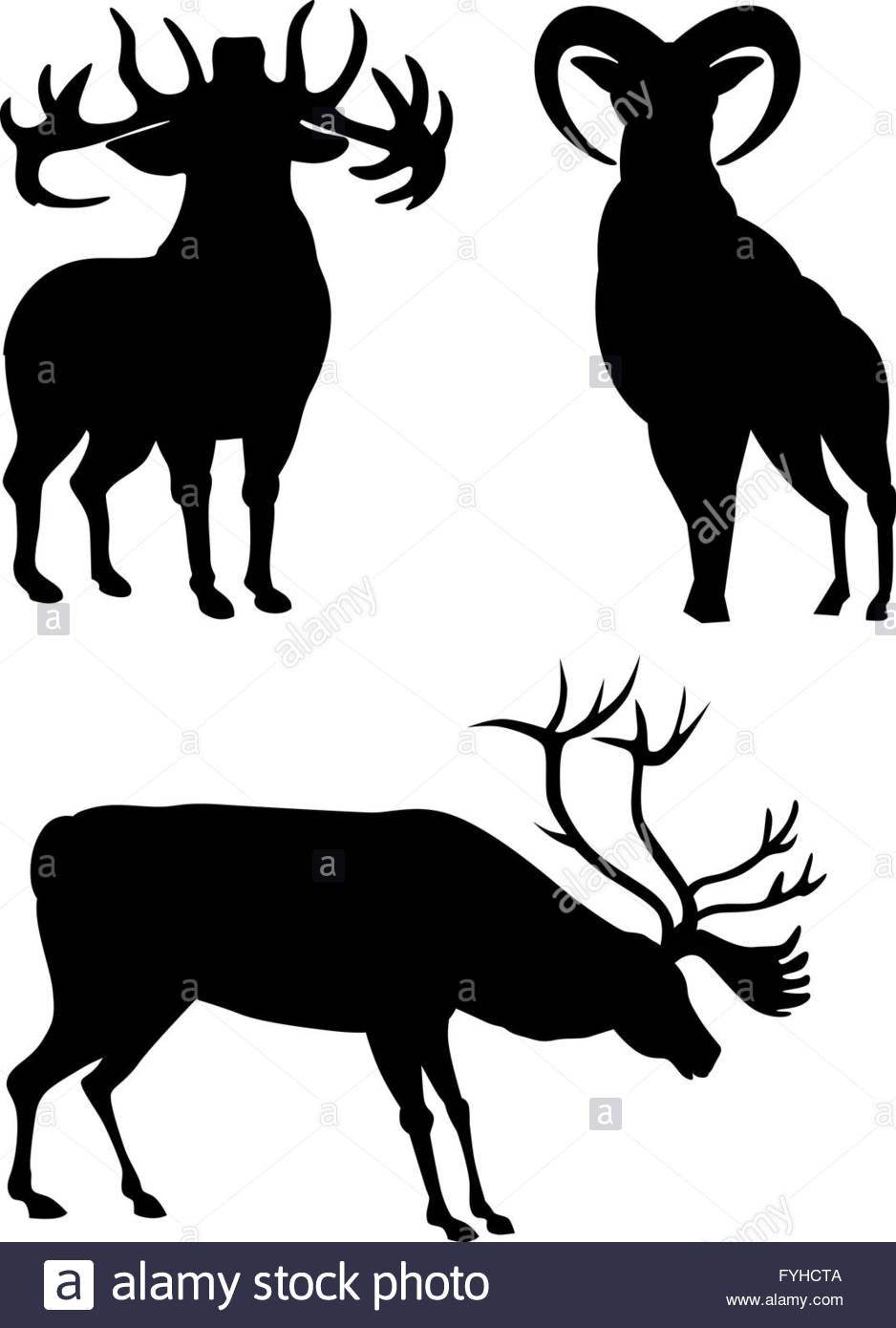 Elk Fighting Silhouette at GetDrawings | Free download