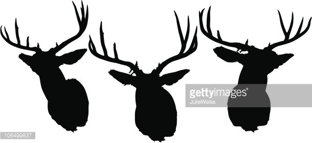 610x280 Deer Head Silhouettes Premium Clipart