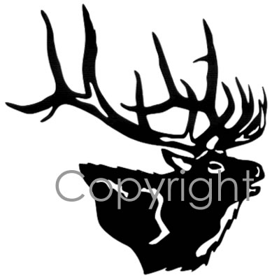 389x400 Buglin' Elk Head Decal
