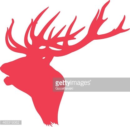 417x410 Deer Elk Head Silhouette Illustration Premium Clipart