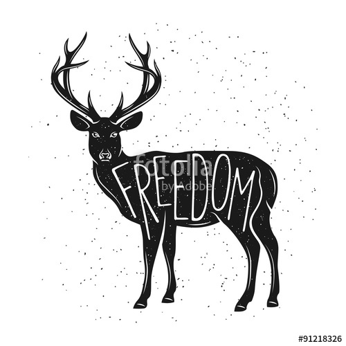 500x500 Elk Silhouette Clipart Vector Free Collection