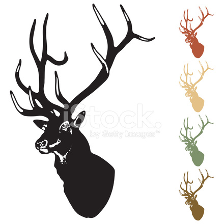 440x440 Elk Silhouette Stock Vector