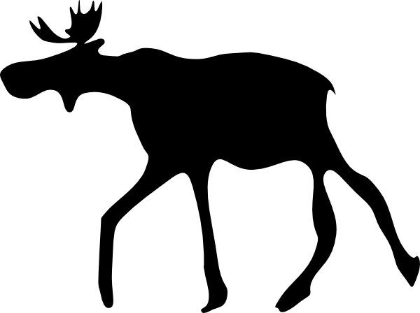 600x448 Walking Elk Silhouette Clip Art