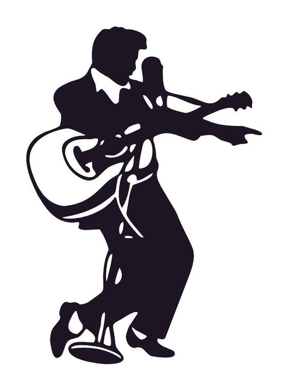564x764 Presley Silhouette With Guitar