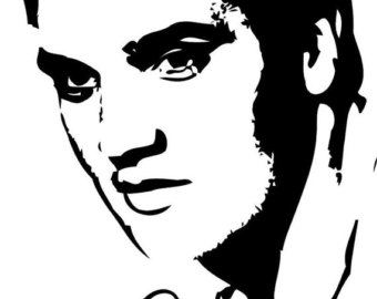 340x270 Cross Stitch Pattern Elvis Presley Face Silhouette