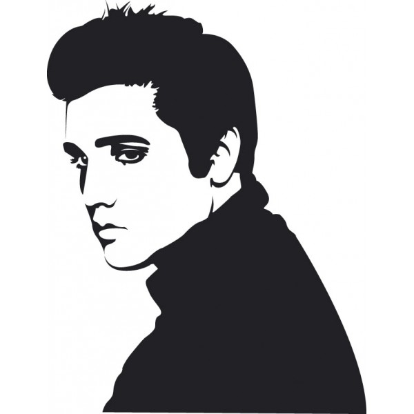 600x600 Elvis Silhouette Cross Stitch Pattern Silhouette