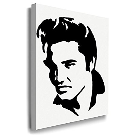450x450 Elvis Presley Portrait I, Black And White Sw15 Canvas Julia Art I