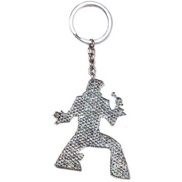 355x355 Buy Groovy Uk Elvis Performing Silhouette Diamante Keyring