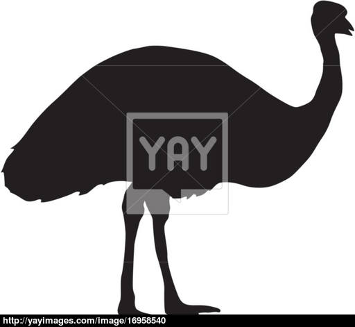 512x471 Silhouette Of Emu Vector