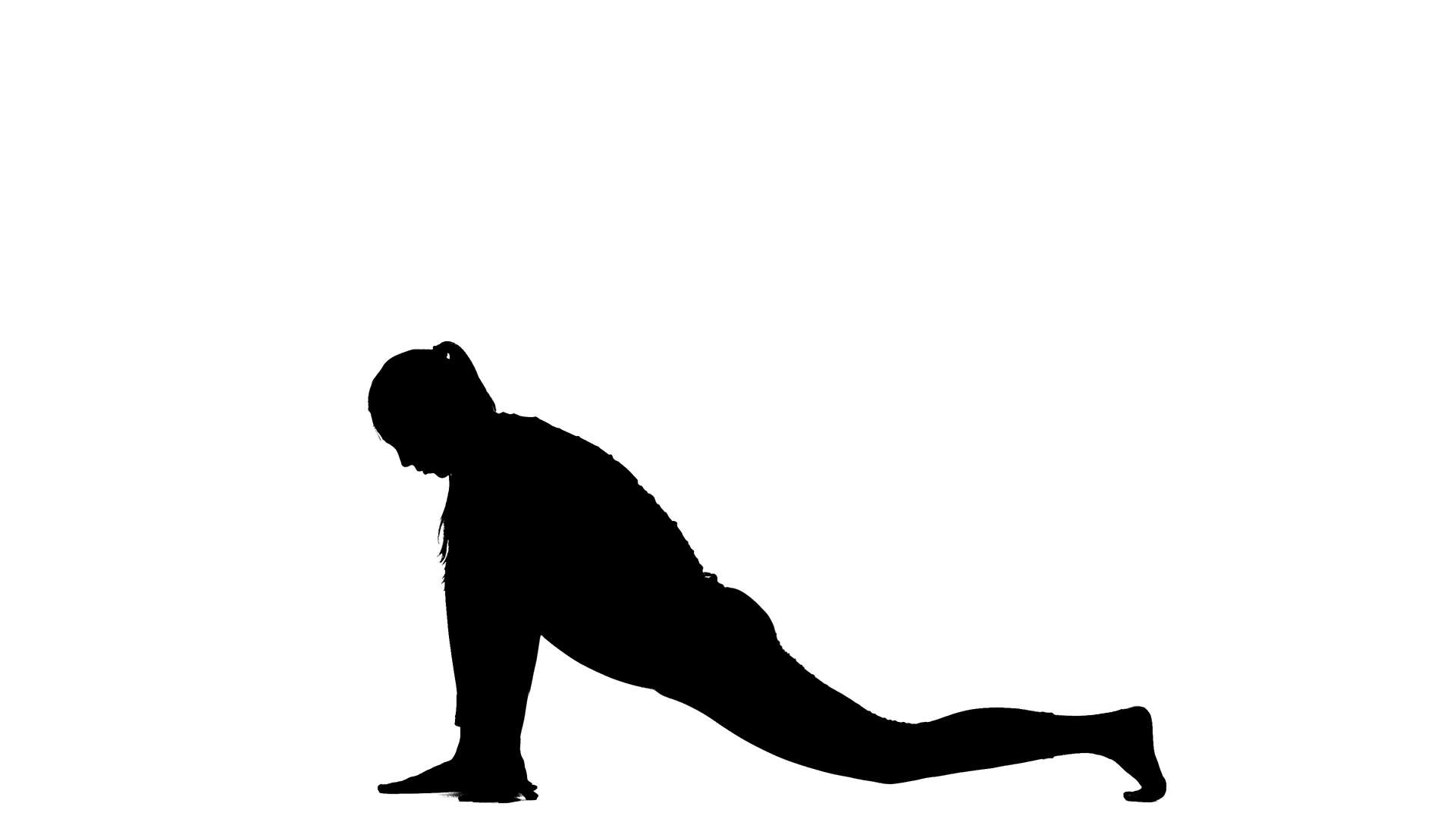 1920x1080 Girl Engaged In Yoga. Silhouette Stock Video Footage