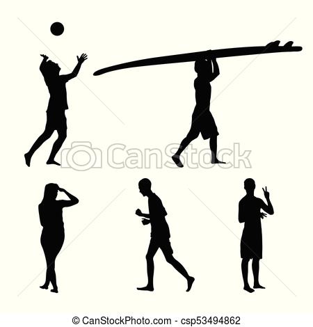 450x470 Set Of Black Silhouettes Of People Actively Engaged In Clip Art