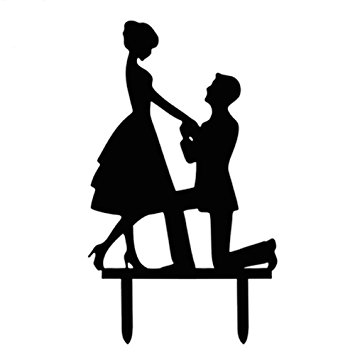 355x355 Ecape Acrylic Funny Cake Topper Of Engagement