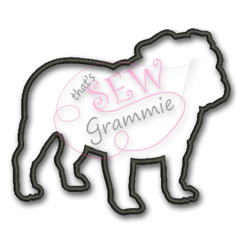 800x800 English Bulldog Silhouette Applique Design Sewgrammie