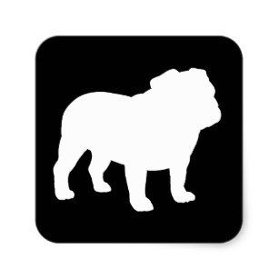 307x307 English Bulldog Silhouette Stickers Zazzle