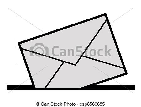 450x341 Silhouette Envelope On White Background Stock Illustrations