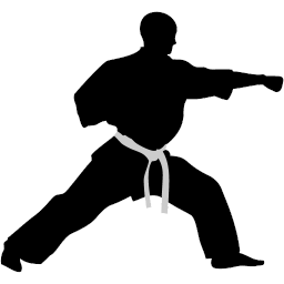 256x256 Free Illustration Karate Silhouette Outline Sport Image Clipart