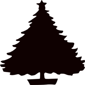 300x300 Black Christmas Tree Silhouette Clip Art
