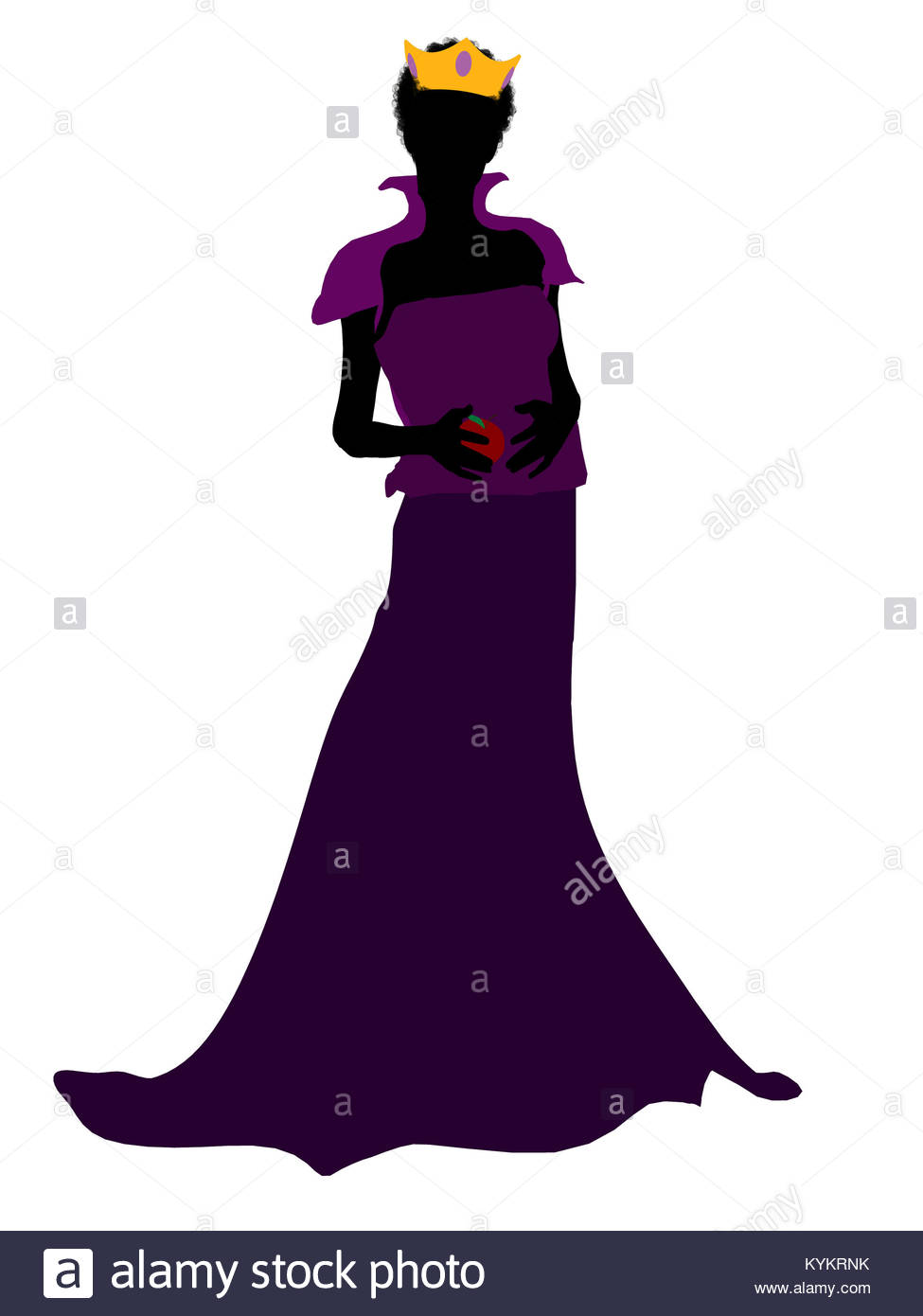 975x1390 Evil Queen Illustration Silhouette On A White Background Stock