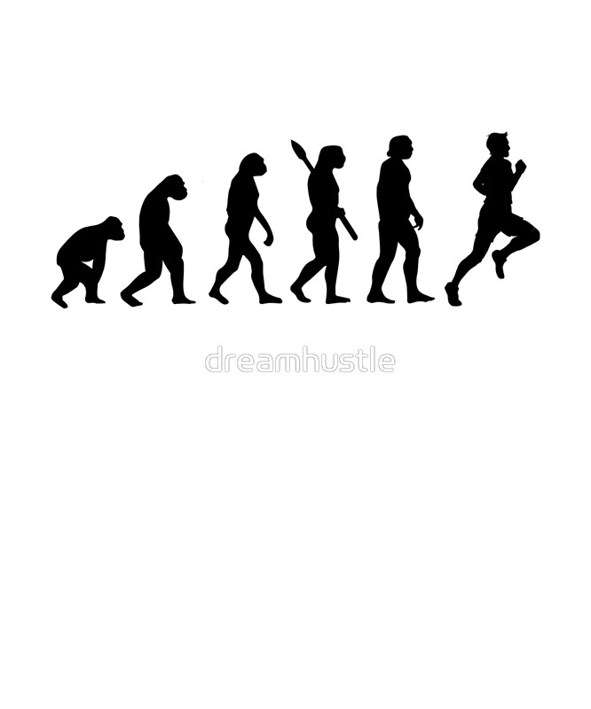 666x800 Human Evolution Of Jogging Man Posters By Dreamhustle Redbubble
