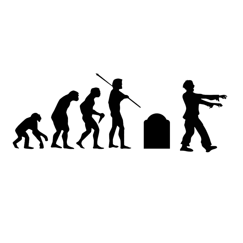 1001x1001 Evolution Of The Zombie Walker Silhouette Spooky Vinyl Sticker Car