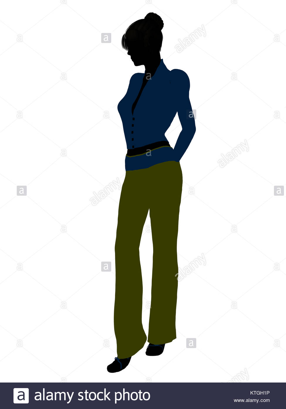 975x1390 Female Business Executive Silhouette On A White Background Stock