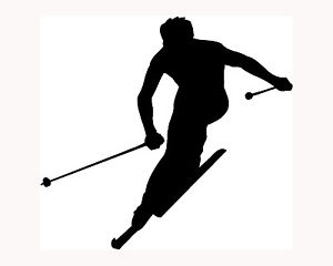 300x240 Ski Sticker Skier Silhouette Car Window Vinyl Decal Extreme Sports