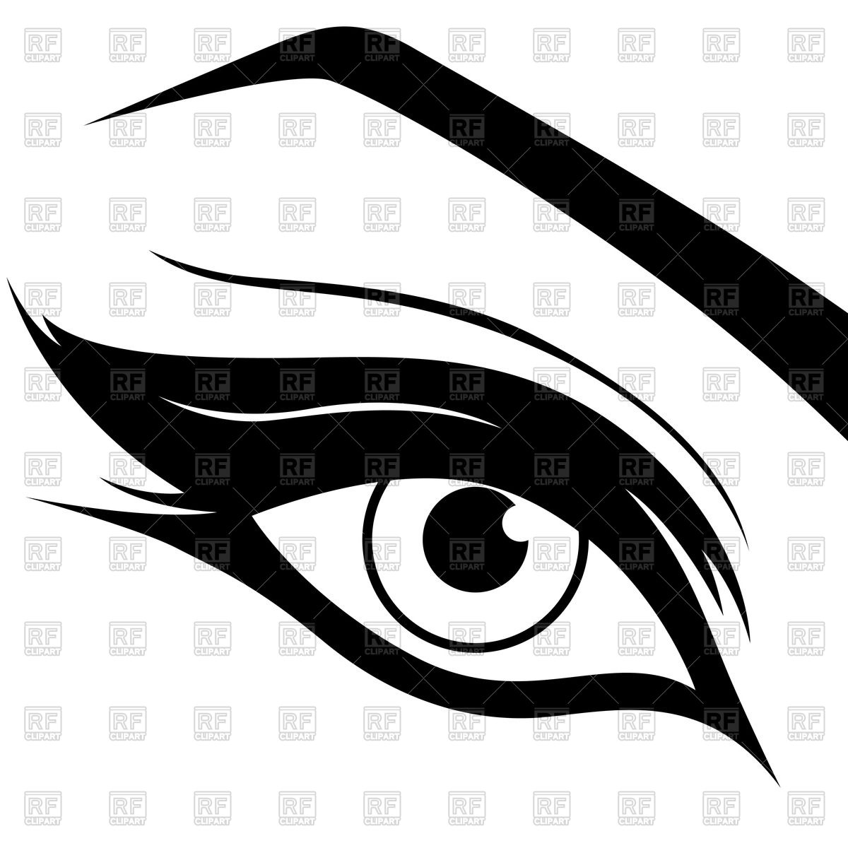 1200x1200 Eye Silhouette With Make Up Royalty Free Vector Clip Art Image