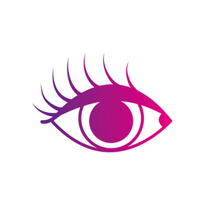 300x300 Color Silhouette Vision Eye With Eyelashes Style Design Vector