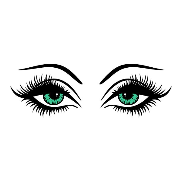 600x600 Eye Lashes Cuttable Design Cut File. Vector, Clipart, Digital