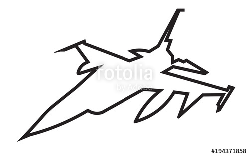 500x313 F16 Silhouette Outline On White Background Stock Image