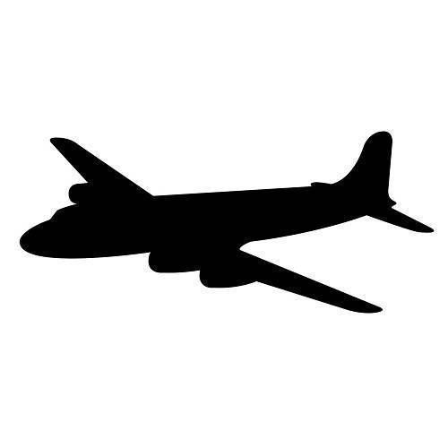 500x500 Airplane Silhouette, Hanging Black Cardboard Party Decoration