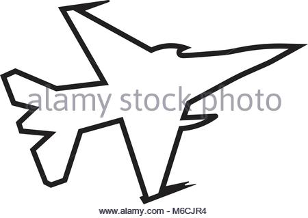 450x319 White F16 Silhouette On Black Background Stock Vector Art