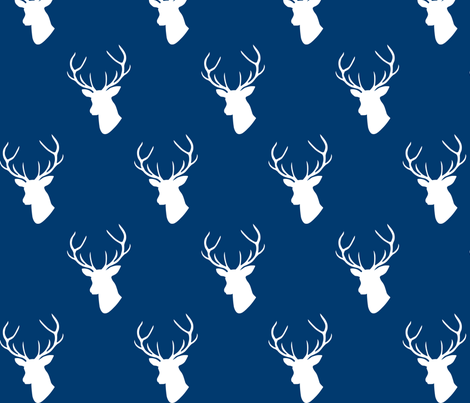 470x403 Navy Deer Silhouettes Fabric By Mrshervi On Spoonflower