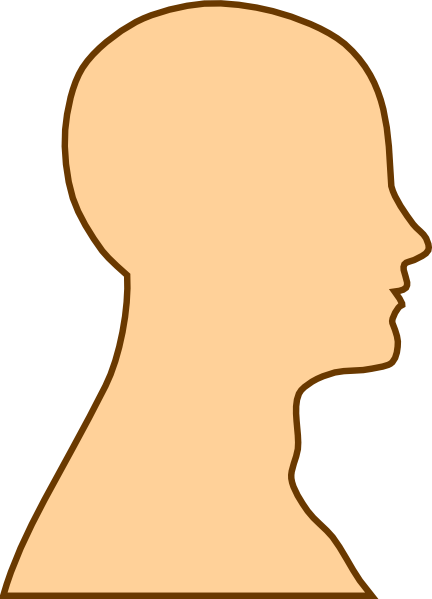 432x599 Side View Face Silhouette Clipart