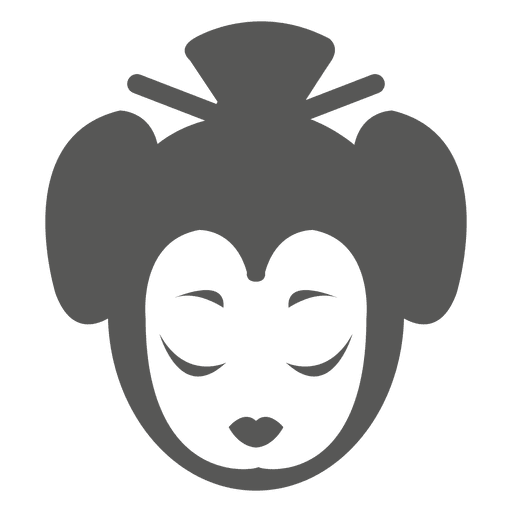 512x512 Geisha Face Icon Silhouette