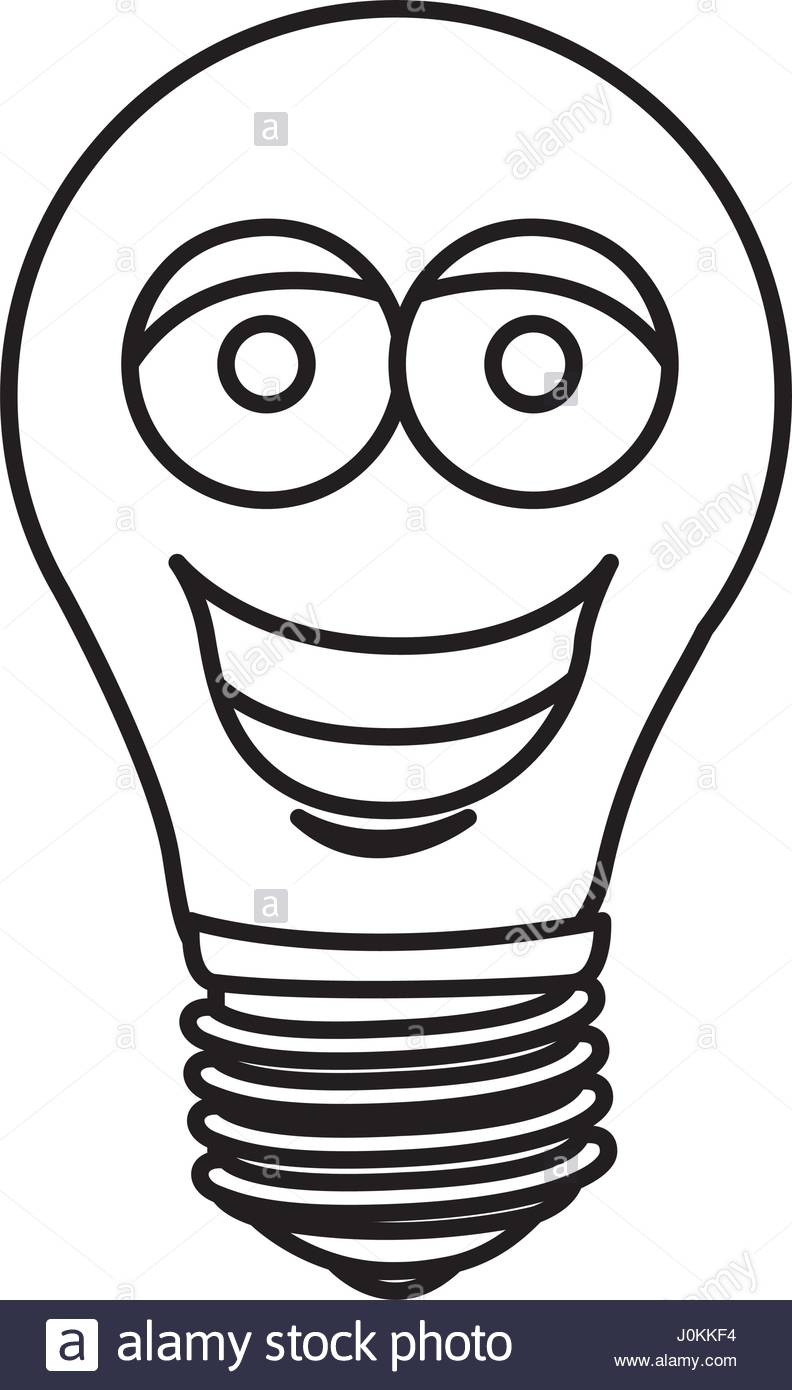 792x1390 Silhouette Of Cartoon Face Light Bulb Icon Stock Vector Art